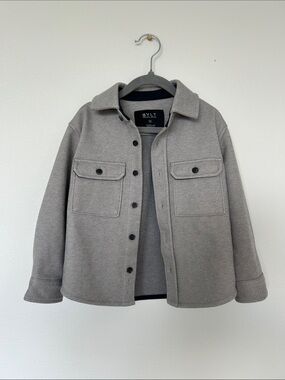 BYLT Gray Wool-Blend Shirt Jacket